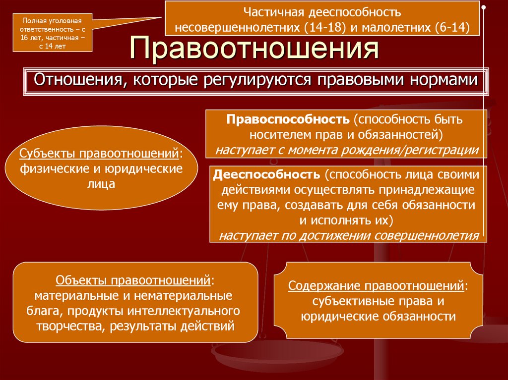 Правоспособность и дееспособность как юридические конструкции проект