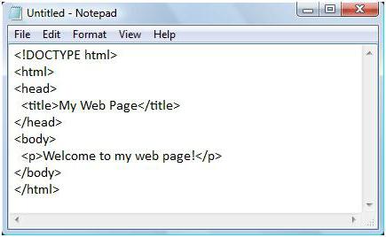 как создать страницу html в блокноте
