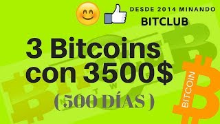 3 BTC en 500 días, Invesión 3500$ Minería de Bitcoin