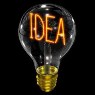Лампочка с надписью "Idea"