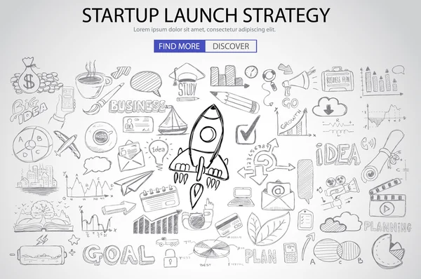 Strartup Launch Strategy Concept — стоковый вектор