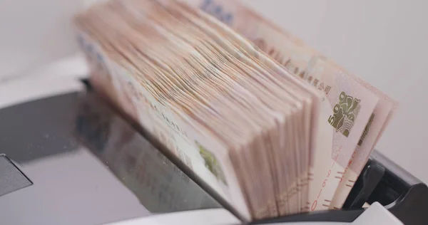 Наличные Деньги Подсчета Гонконга Банкноты — стоковое фото